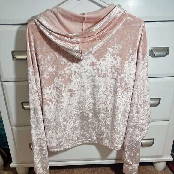 Spyder Blush Velvet Hoodie with Navy Accents - Picture 2 of 2